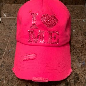 NWOT Steve Madden “I Love Me” Hot Pink Sparkle Baseball Hat